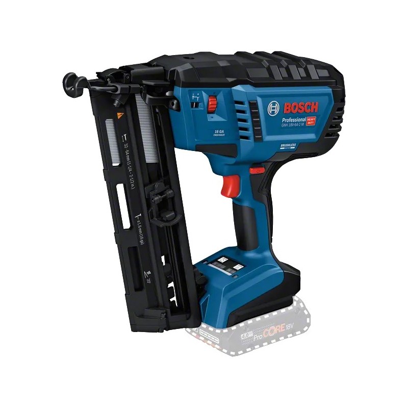Bosch GNH 18V-64-2 M Akülü Ahşapta Çivi Çakma Tabancası SOLO (Akü ve Şarj Yoktur) - 0601482000