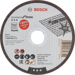 Bosch 125x1 mm Standart Paslanmaz Kesme Taşı Rapido (25'li Paket) - 2608603171