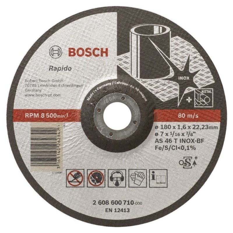 Bosch 180x1,6mm Expert Inox Kesme Taşı Rapido Bombeli (25'li Paket) - 2608600710