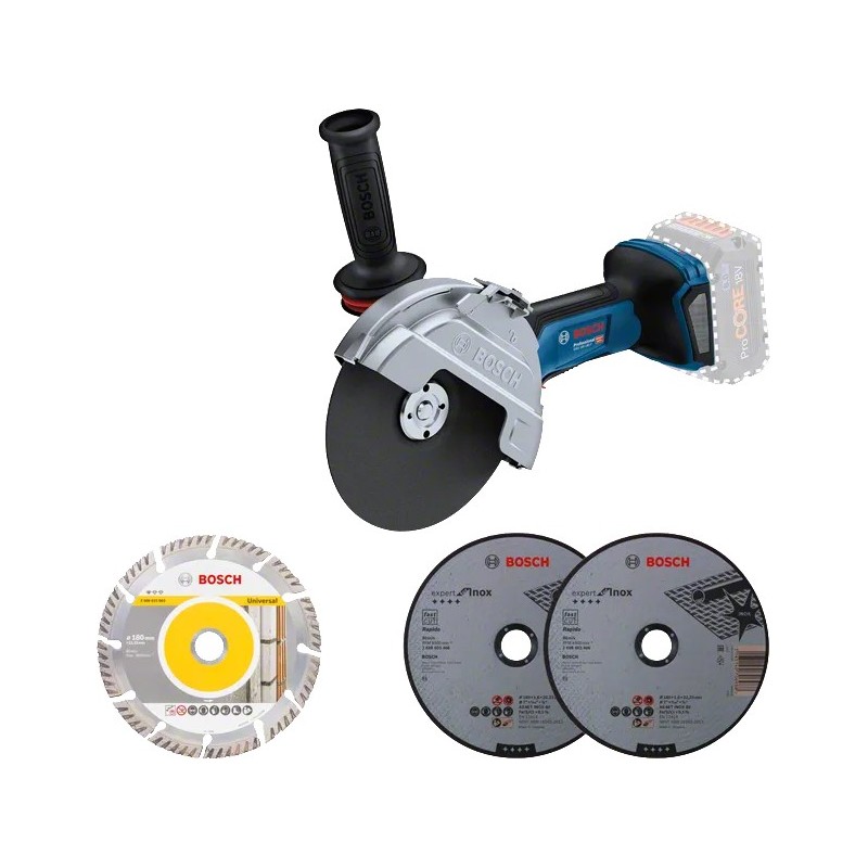 Bosch GWS 18V-180 P Akülü 180 mm Taşlama Makinesi (Akü ve Şarj Yoktur) - 06019H6L01