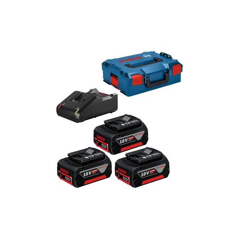 Bosch GBA 18V 5,0AH(3X) + GAL 18-40 CV L-BOXX Başlangıç Seti - 0615990L3T