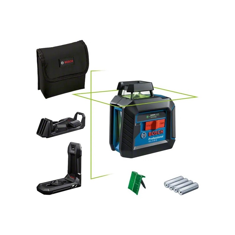 Bosch Profesyonel GLL 2-20 G +LB10+DK10 Çizgi Lazer Hizalama - 0601065000