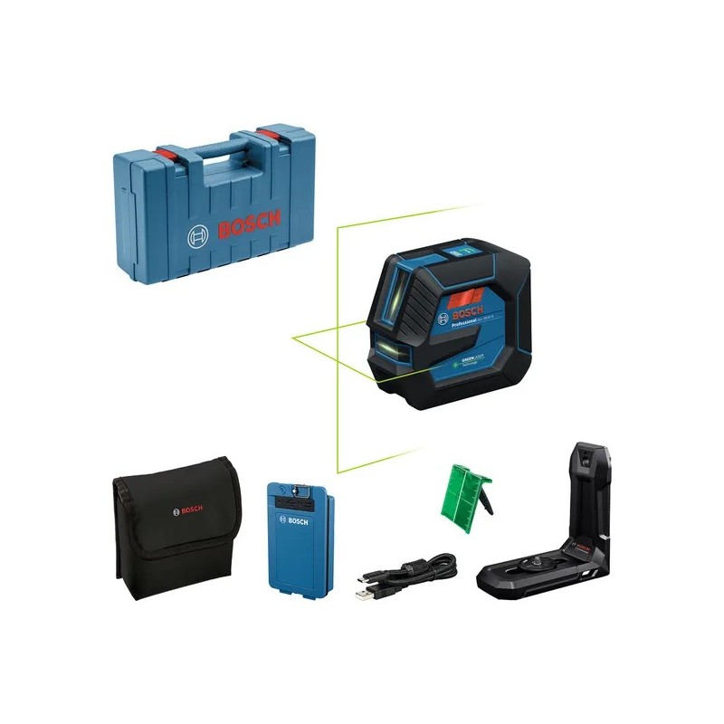 Bosch Profesyonel GLL 20-22 G 3.7V 3 Ah. Akülü Yeşil Çizgi Lazeri L-Boxx - 0601065602