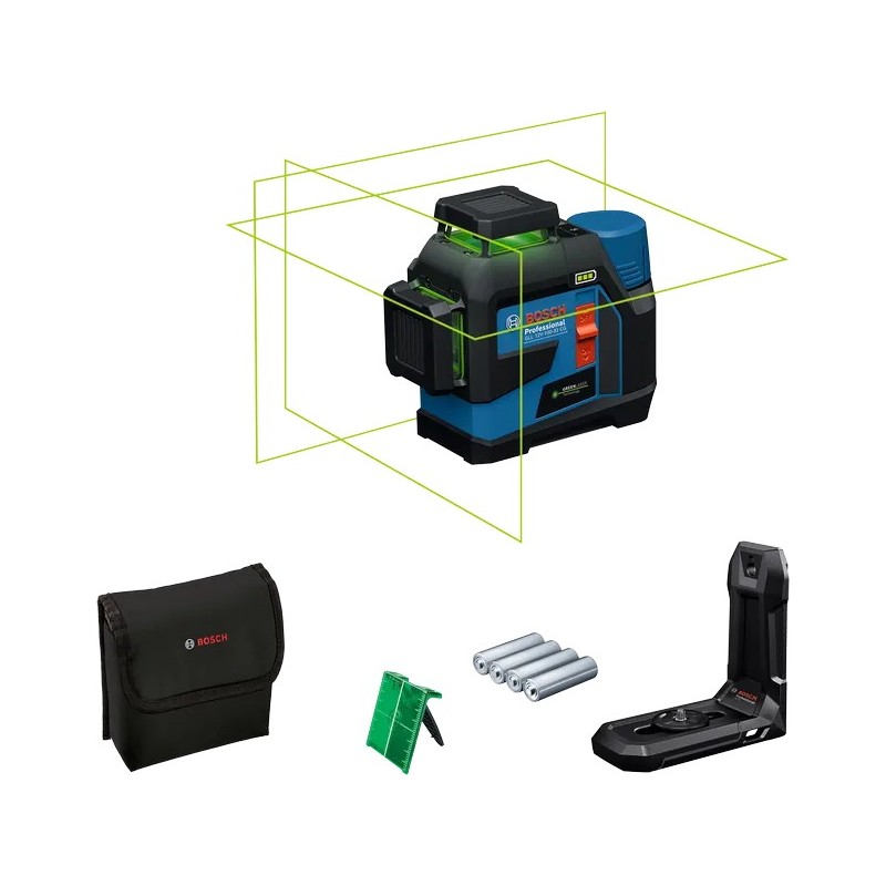 Bosch Profesyonel GLL 12V-100-33 CG AA Pilli 3x360° Yeşil Çizgi Lazeri - 0601065400