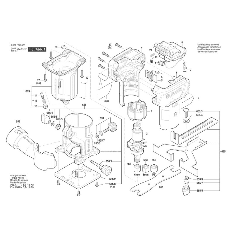 GLF 18V-8 Motor Kapağı 1 619 PC2 091