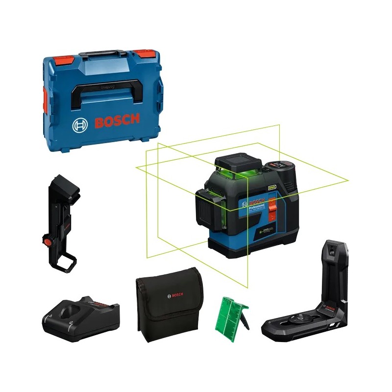 Bosch Profesyonel GLL 12V-100-33 CG Akülü 3x360° Yeşil Çizgi Lazeri L-Boxx - 0601065401