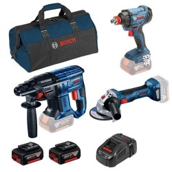 Bosch GBH 180-LI + GWS 180-LI + GDX 180 + 2x GBA 18V 5.0Ah + GAL 1880 CV
