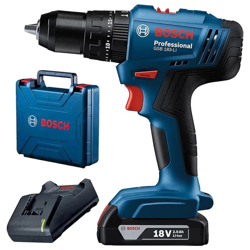 BOSCH GSB 183-LI Profesyonel 18 Volt 2 Ah Tek Akülü Darbeli Delme Vidalama 0 601 9K9 101 BOSCH GSB 183-LI Profesyonel 18 Volt 2 Ah Tek Akülü Darbeli Delme Vidalama 0 601 9K9 101