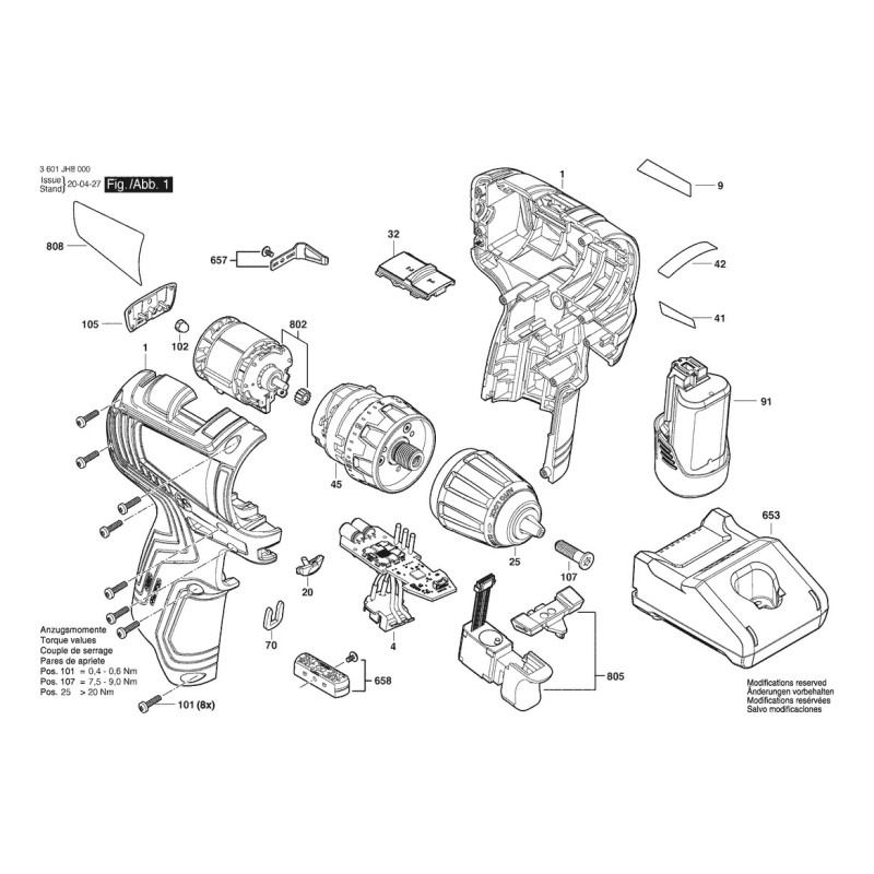 GSR 12V-35 Elektronik Modül 1 607 233 5HJ